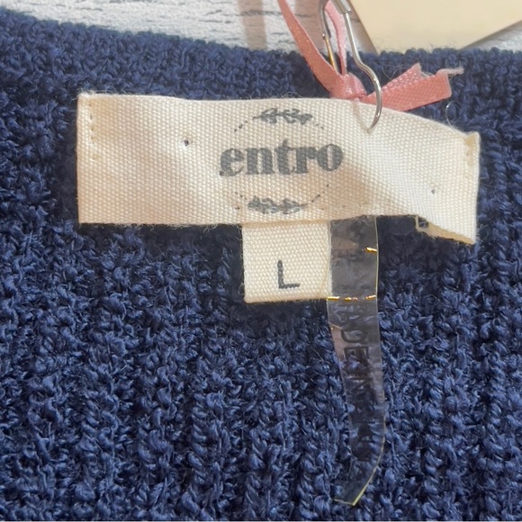 Entro Stripped V-Neck Breathable Sweater Tank NWT Large - Picture 5 of 8